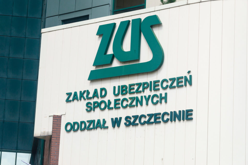 Вивіска відділення Zakład Ubezpieczeń Społecznych у Щецині