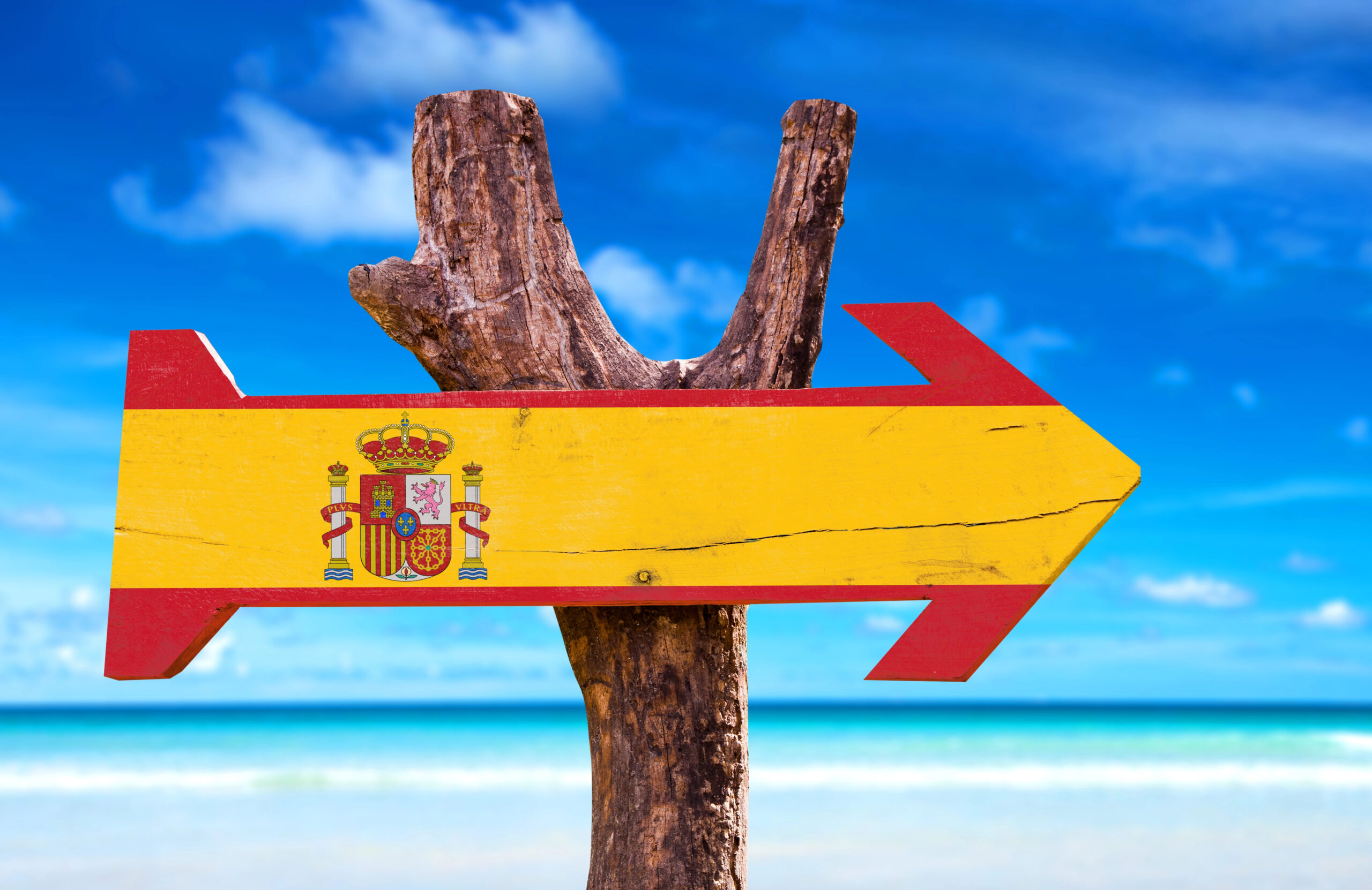 Туристична композиція з написом España і прапором